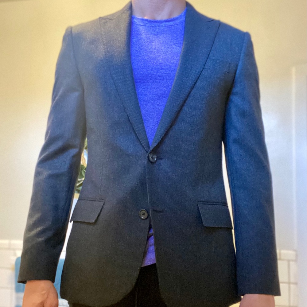 J.Crew Ludlow Suit Jacket in Charcoal Pinstripe (tailored to fit as a 38S).